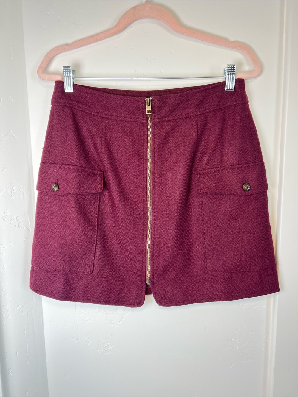 Madewell Zip Wool Mini Skirt 8 Nwt